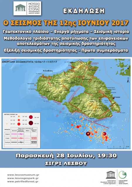 Ο σεισμός της 12ης Ιουνίου 2017 στο Μουσείο Φυσικής Ιστορίας Απολιθωμένου Δάσους Λέσβου